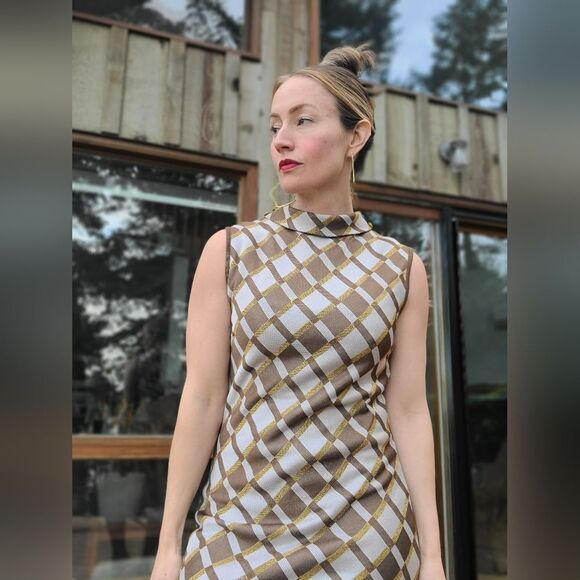 The Lana Mod Vintage 60s Holiday Mini Shift Dress S - Picture 1 of 15